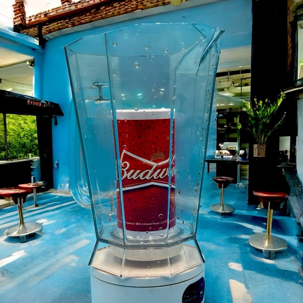 Case of Six 52oz Budweiser Polar Pitchers. Cooling Centre For Ice Cubes.